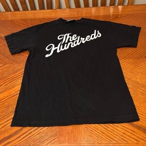 The Hundreds Black Tee with White Script Logo